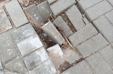 Проседание тротуарной плитки